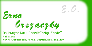 erno orszaczky business card